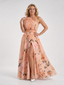 Manios | Floral Print One Shoulder Belted Maxi Dress