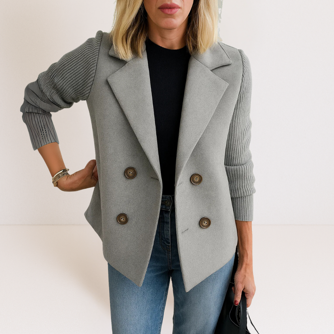Martine | Elegant Jacket with Knitted Sleeves