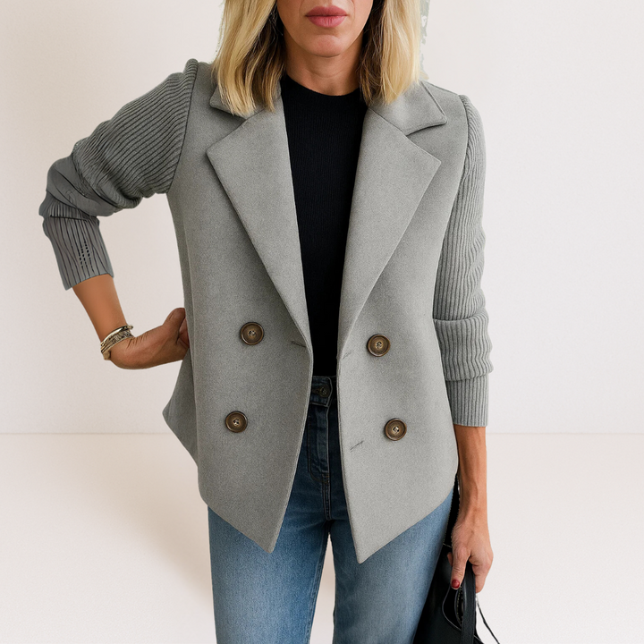 Martine | Elegant Jacket with Knitted Sleeves