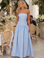 Zelene | Strapless Ruched Bodice Midi Dress