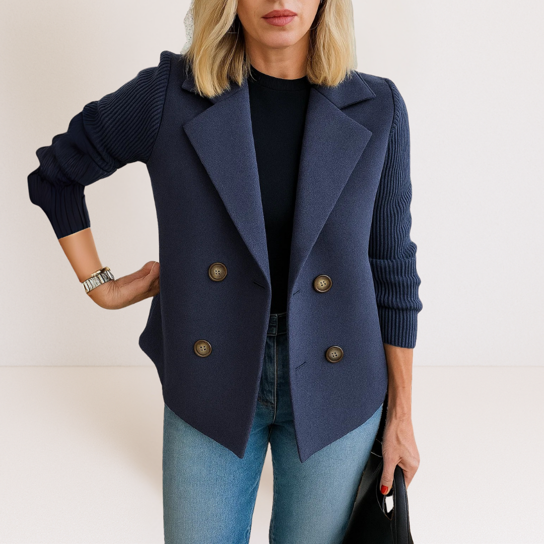 Martine | Elegant Jacket with Knitted Sleeves
