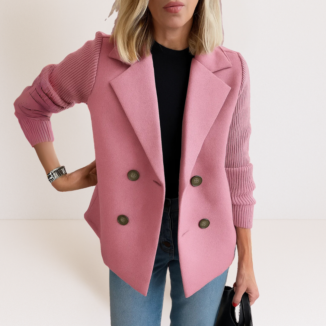 Martine | Elegant Jacket with Knitted Sleeves