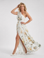 Manios | Floral Print One Shoulder Belted Maxi Dress