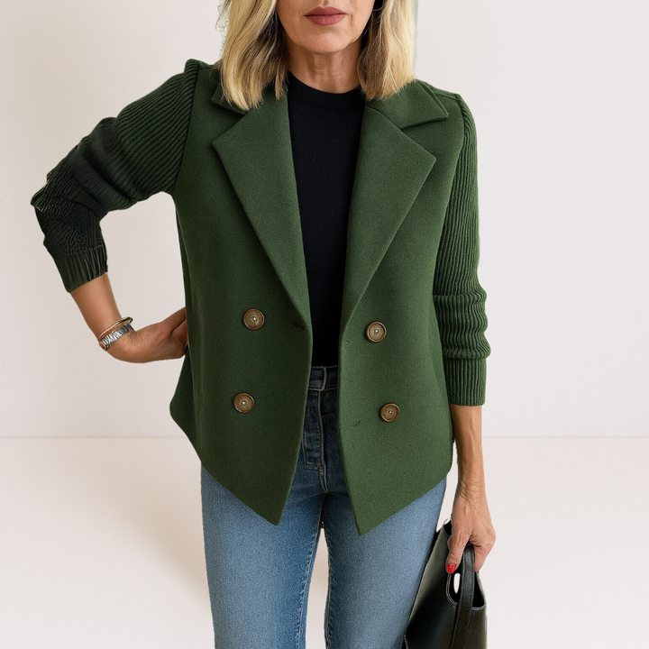 Martine | Elegant Jacket with Knitted Sleeves
