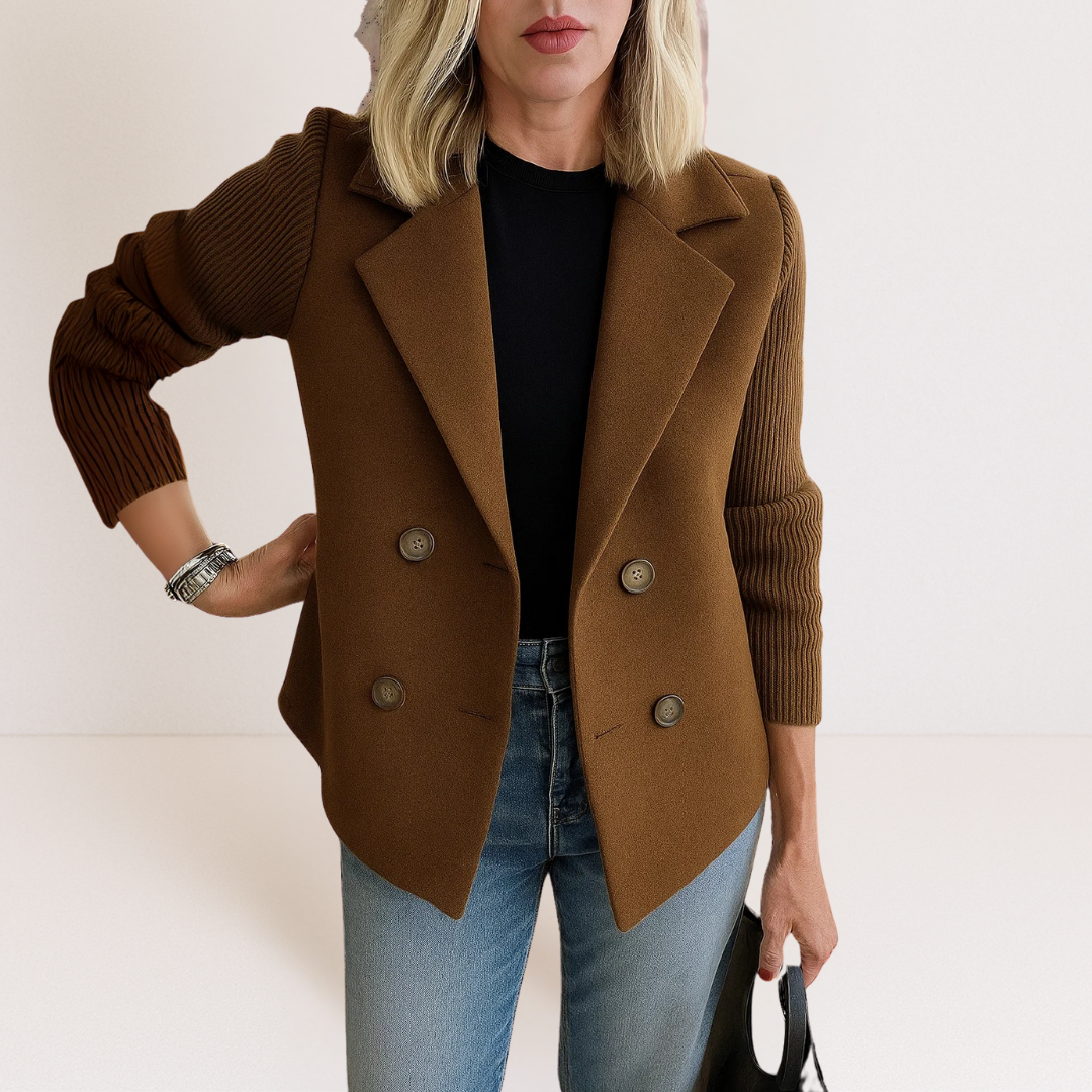 Martine | Elegant Jacket with Knitted Sleeves