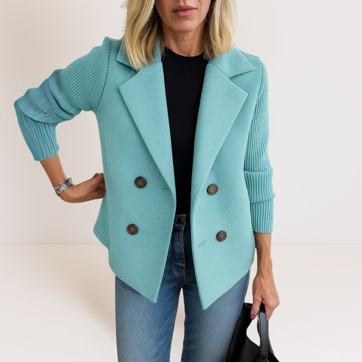 Martine | Elegant Jacket with Knitted Sleeves