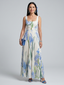 Ophelia | Sleeveless Square Neck Floral Print Midi Dress