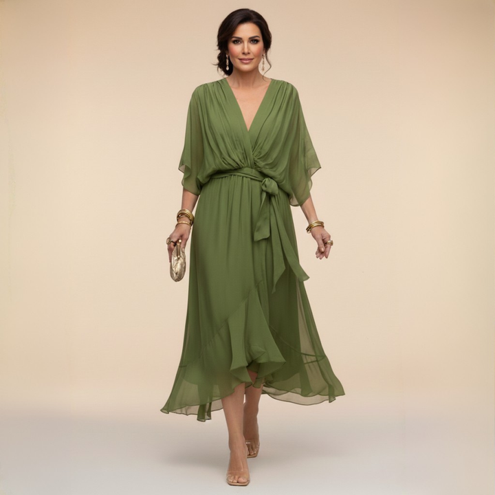 Brenda | Chiffon V-Neck Dress