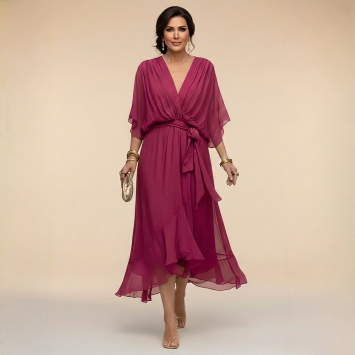 Brenda | Chiffon V-Neck Dress