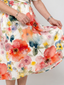 Corinne | Floral Print Short Sleeve V Neck Midi Dress