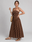 Sorien | Strapless Polka Dot Pattern Midi Dress