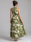 Olivia | Gathered Waist Abstract Print Midi Dress