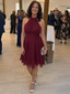 Iyla | Halter Neck Layered Hem Knee Length Dress