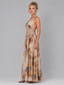 Elavenue | Halter Neck Lace Waist Maxi Dress