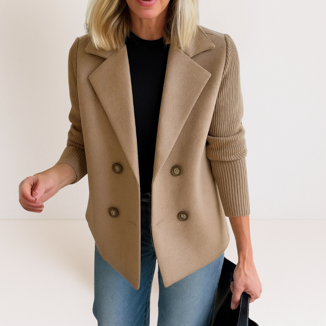 Martine | Elegant Jacket with Knitted Sleeves