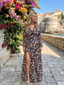 Camelo | Floral Print Long Sleeve Tiered Maxi Dress