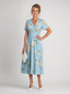 Marion | Floral Print Short Sleeve V Neck Midi Dress