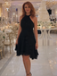 Iyla | Halter Neck Layered Hem Knee Length Dress