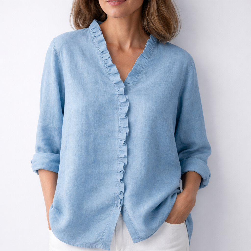 Fiona | Ruffled Linen Shirt