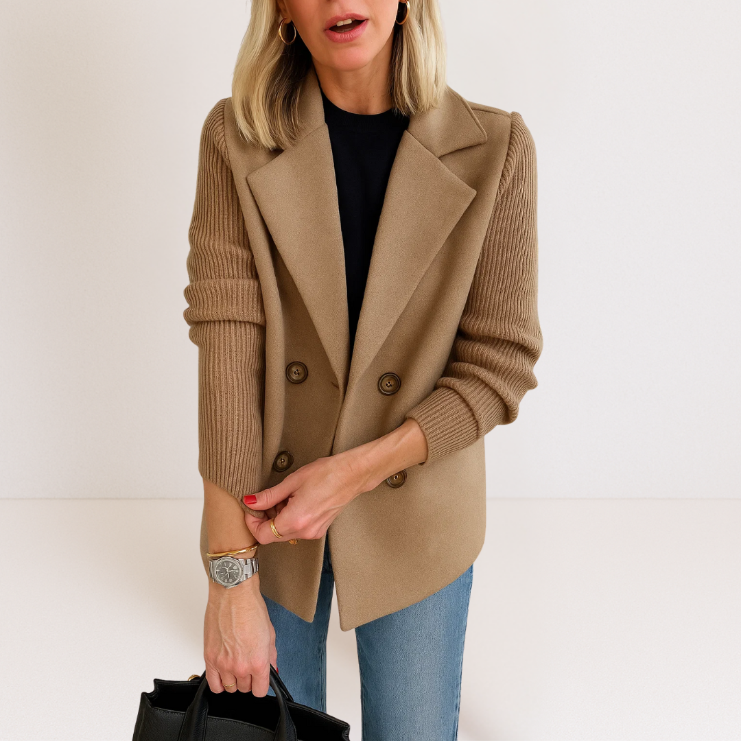 Martine | Elegant Jacket with Knitted Sleeves