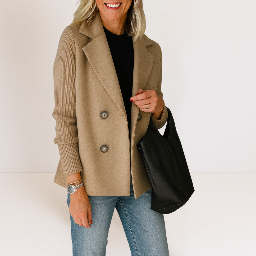 Martine | Elegant Jacket with Knitted Sleeves