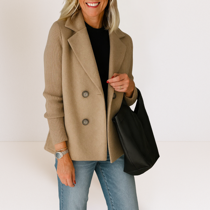 Martine | Elegant Jacket with Knitted Sleeves
