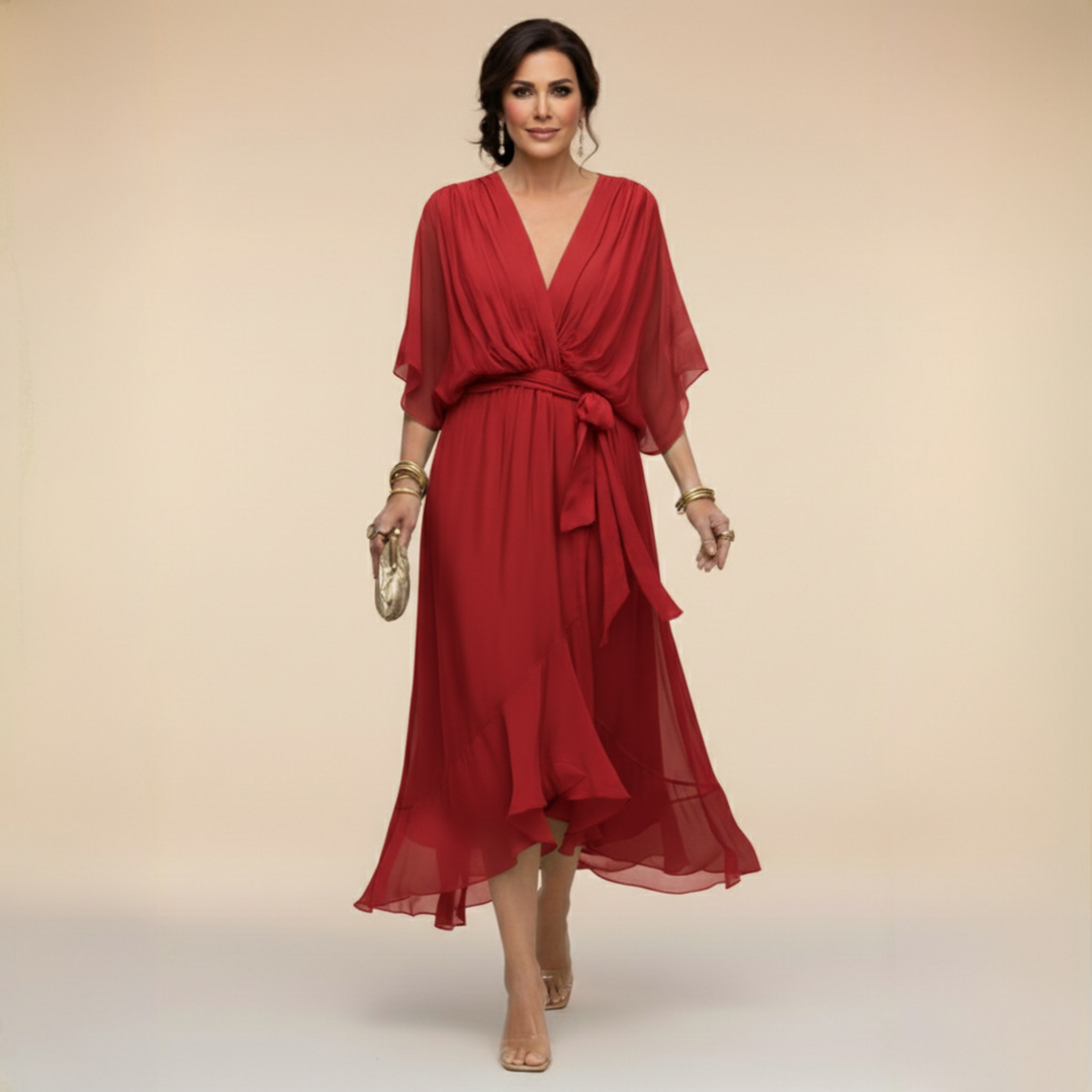 Brenda | Chiffon V-Neck Dress