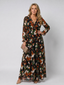Camelo | Floral Print Long Sleeve Tiered Maxi Dress