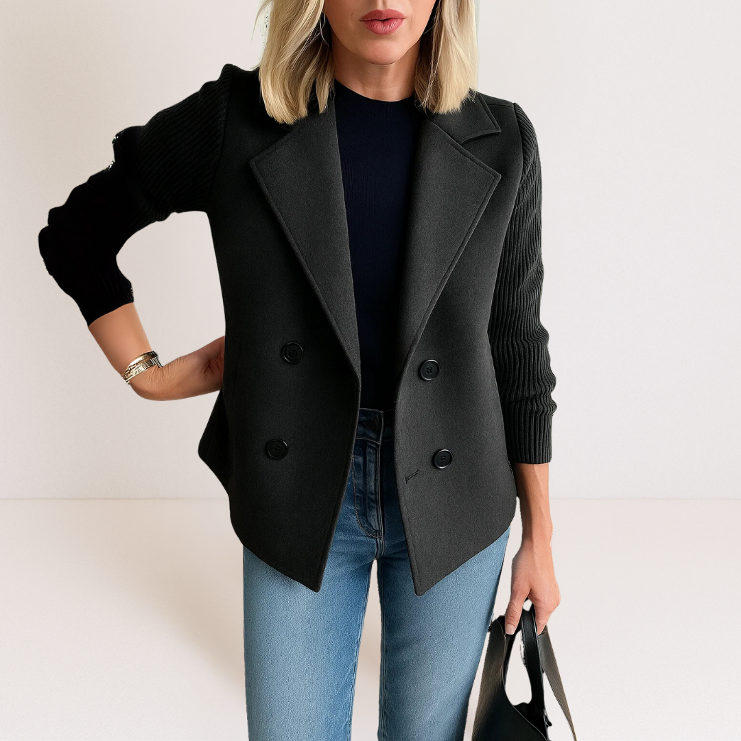 Martine | Elegant Jacket with Knitted Sleeves