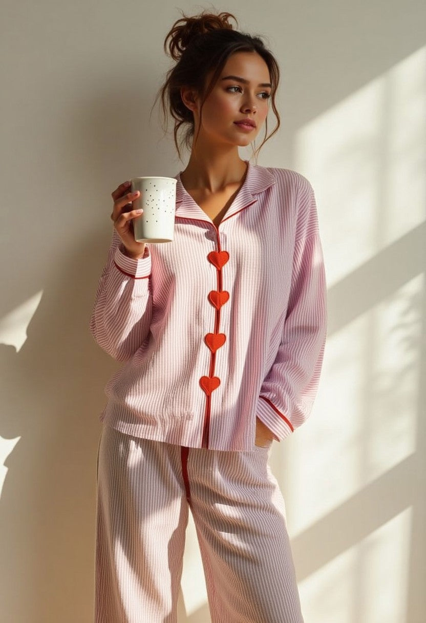 Lily | Pink Heart Pyjama Set