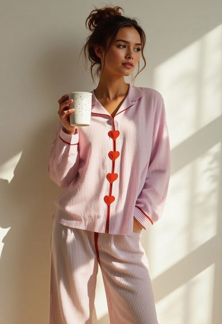 Lily | Pink Heart Pyjama Set