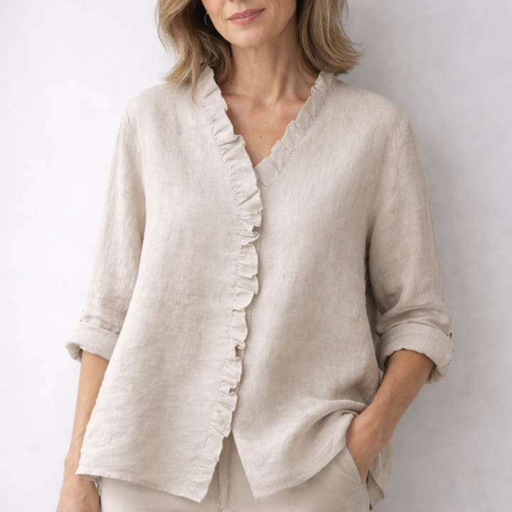 Fiona | Ruffled Linen Shirt
