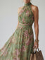 Mirelle | Gathered Halter Midi Dress