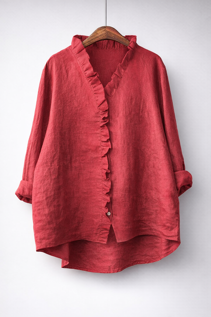 Fiona | Ruffled Linen Shirt