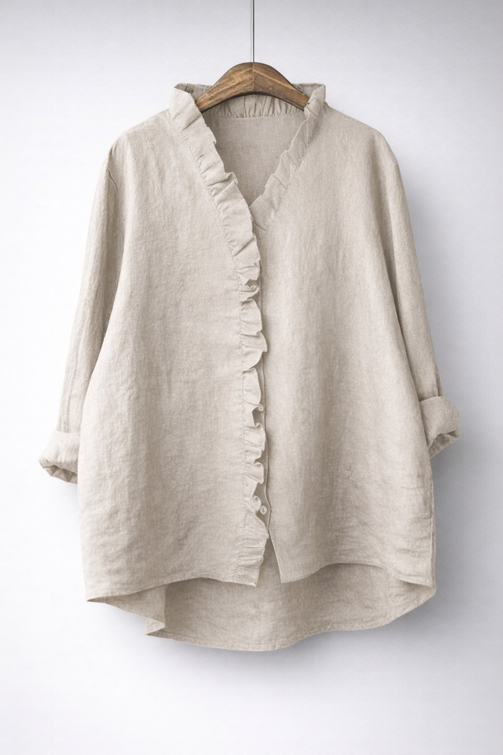 Fiona | Ruffled Linen Shirt