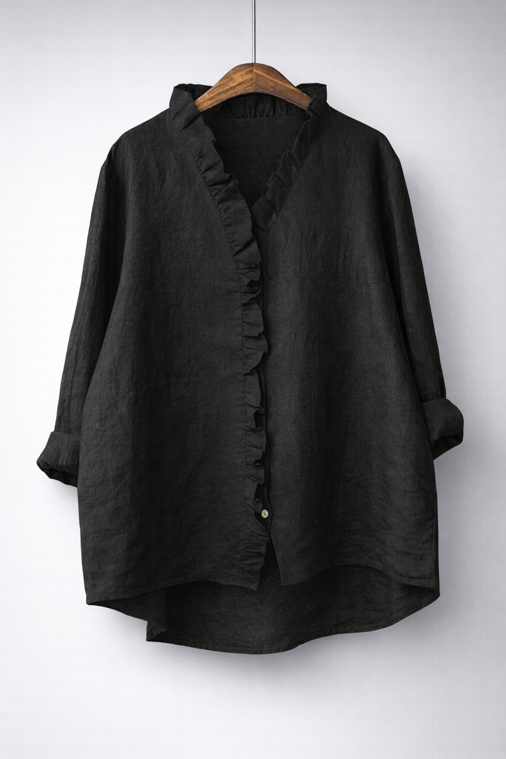 Fiona | Ruffled Linen Shirt