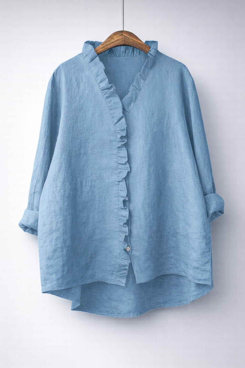 Fiona | Ruffled Linen Shirt