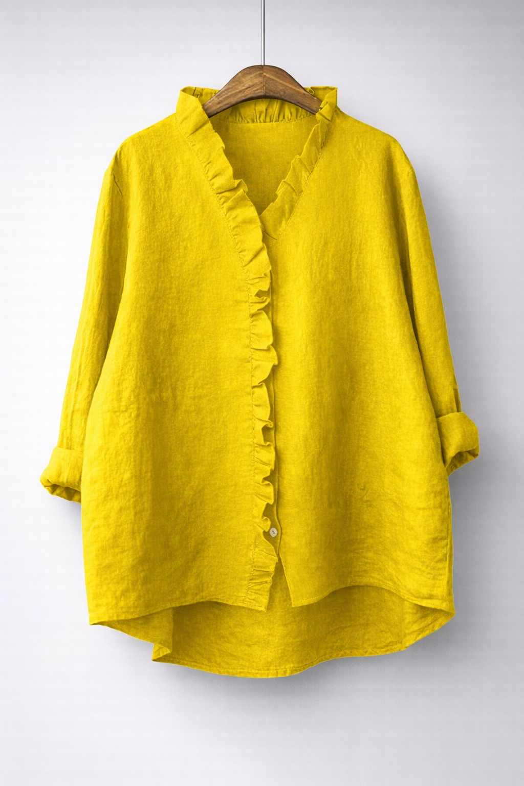 Fiona | Ruffled Linen Shirt