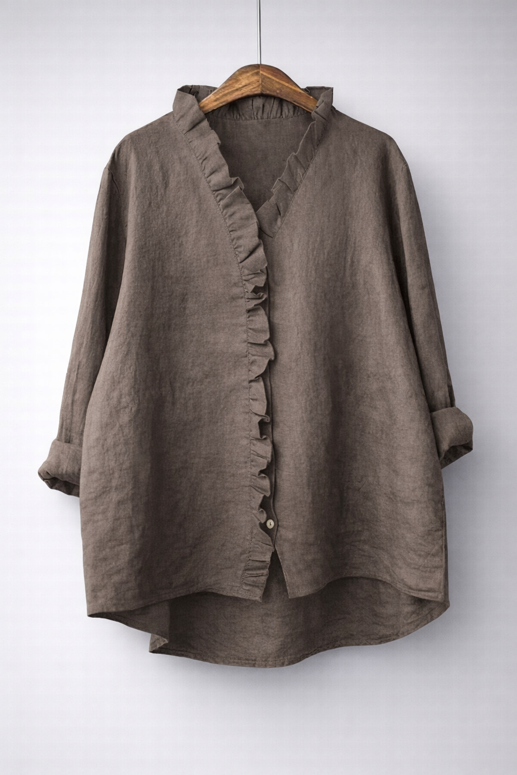 Fiona | Ruffled Linen Shirt