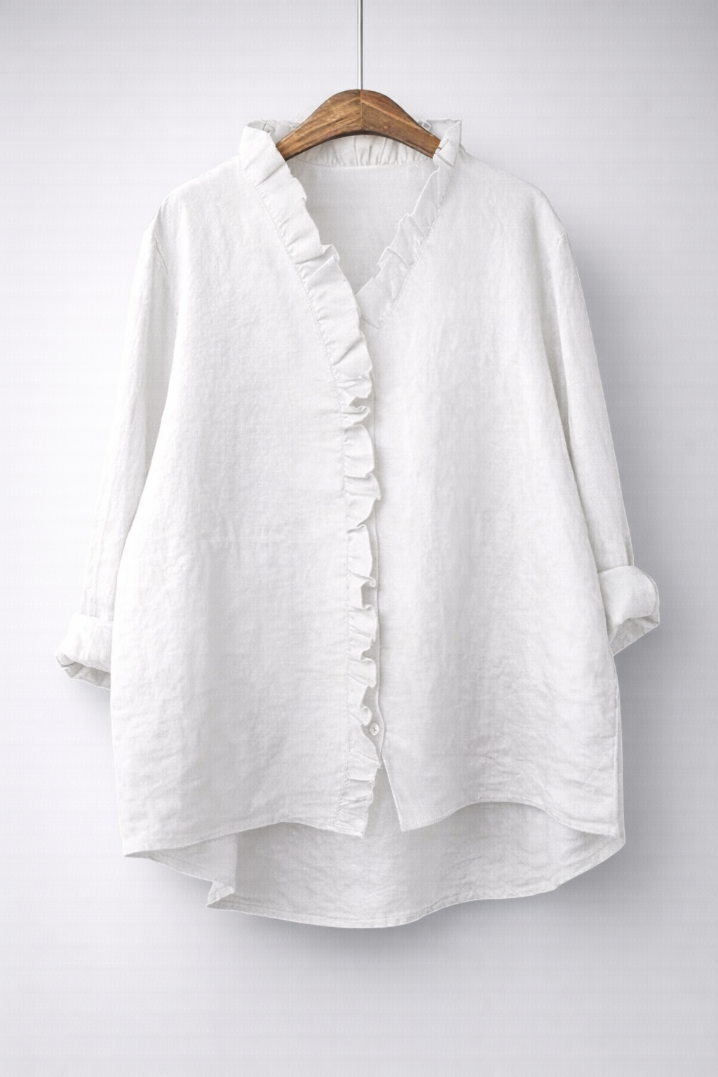 Fiona | Ruffled Linen Shirt
