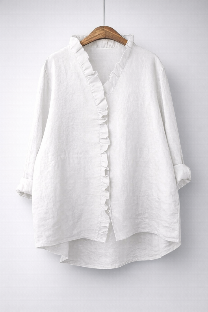Fiona | Ruffled Linen Shirt