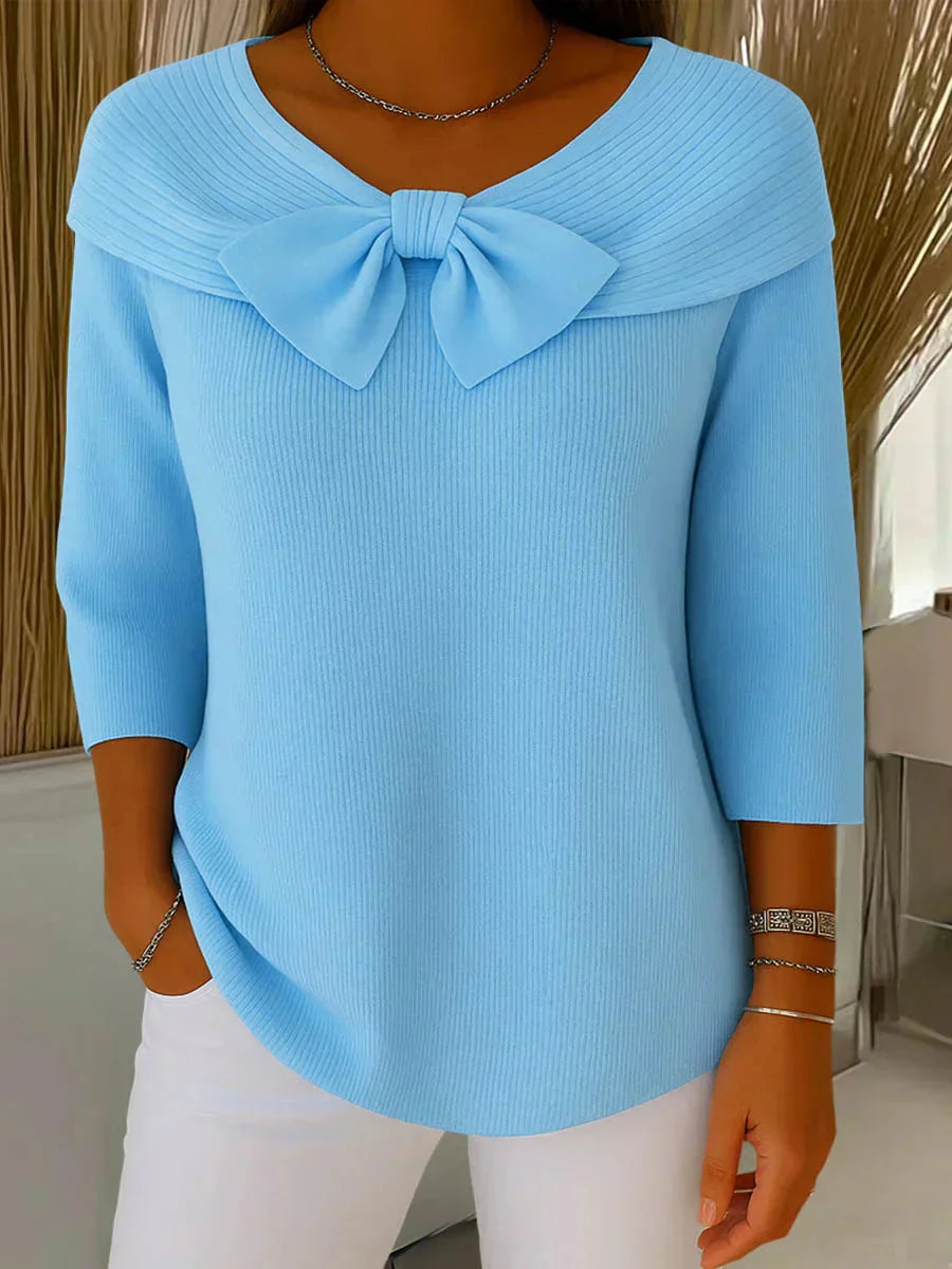 Remi | Elegant Knitted Bow Top