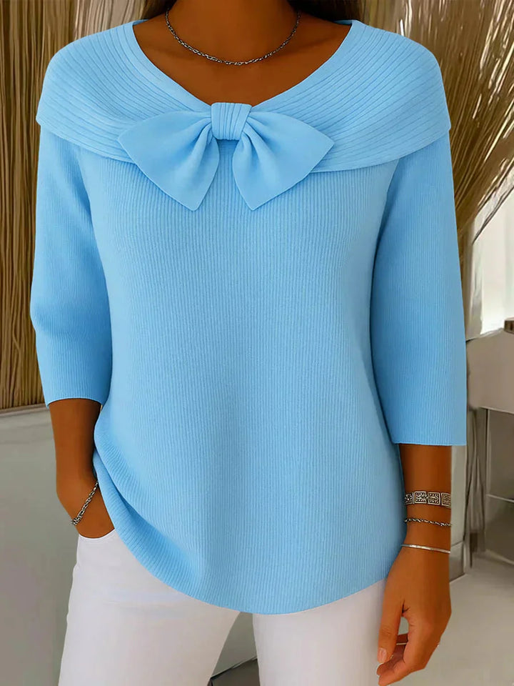 Remi | Elegant Knitted Bow Top