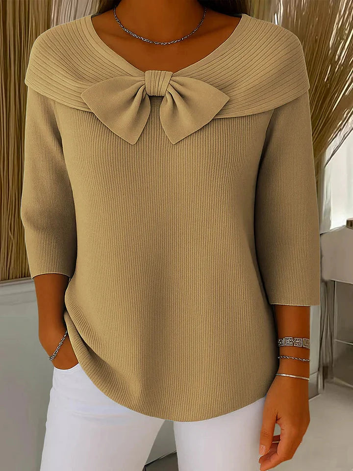 Remi | Elegant Knitted Bow Top