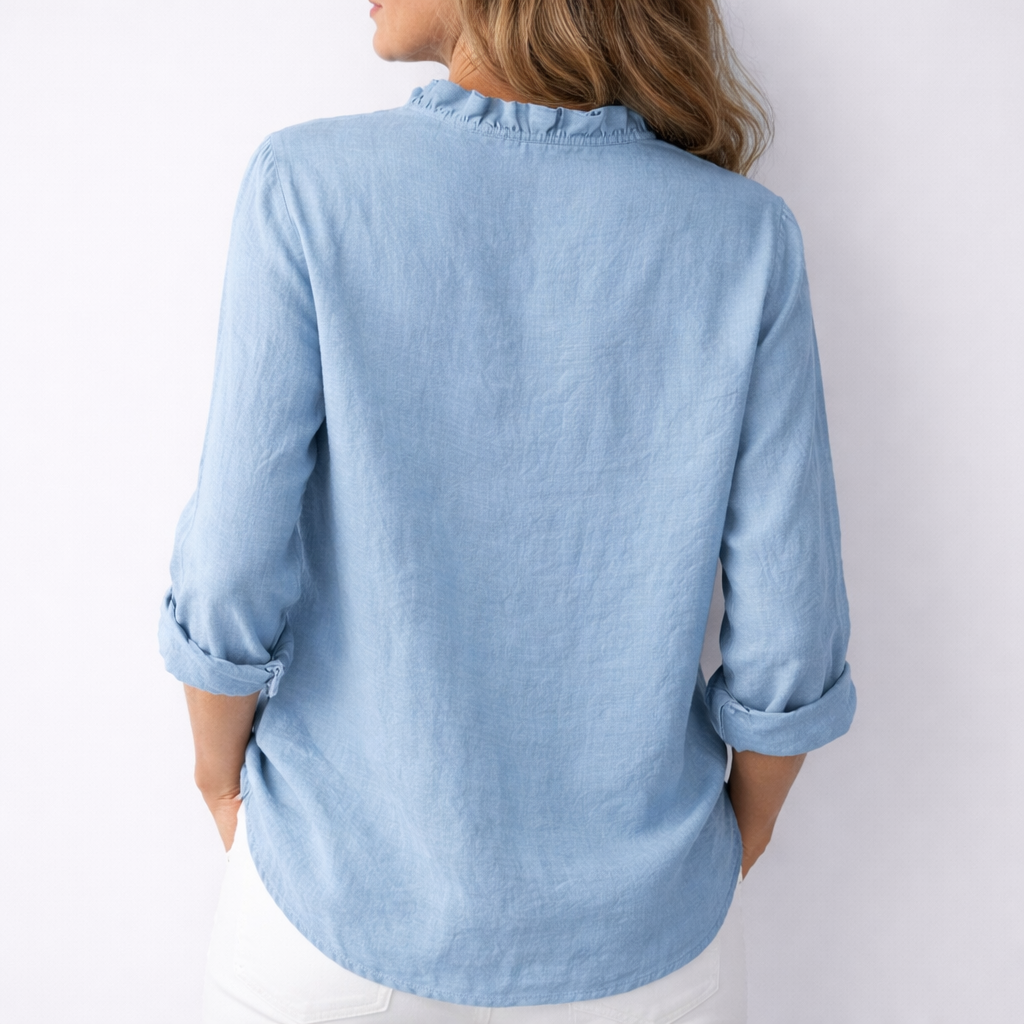 Fiona | Ruffled Linen Shirt
